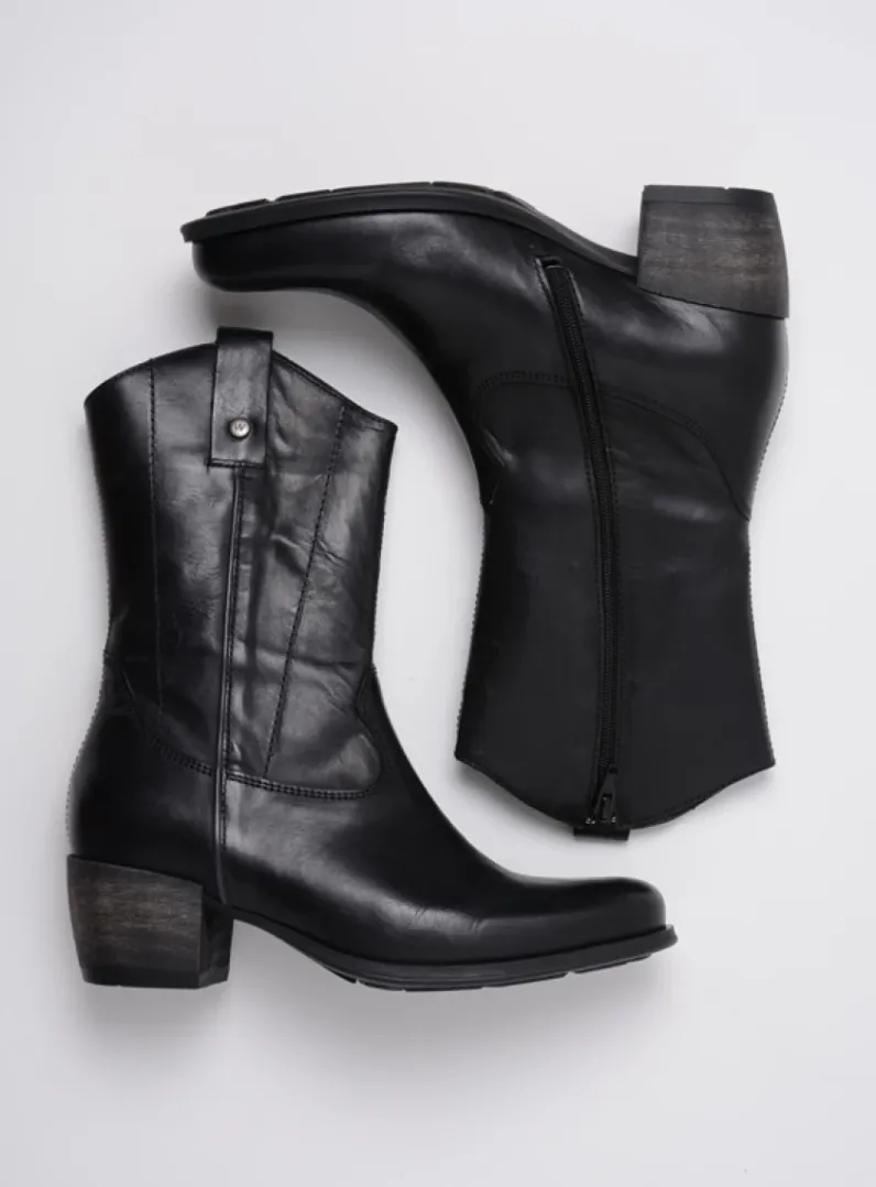 DAMES Wolky Halfhoge Laarzen|Cowboylaarzen<Caprock - zwart leer