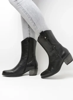 DAMES Wolky Halfhoge Laarzen|Cowboylaarzen<Caprock - zwart leer