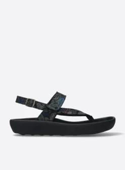 DAMES Wolky Sandalen<Cebu - zwart/blauw suede