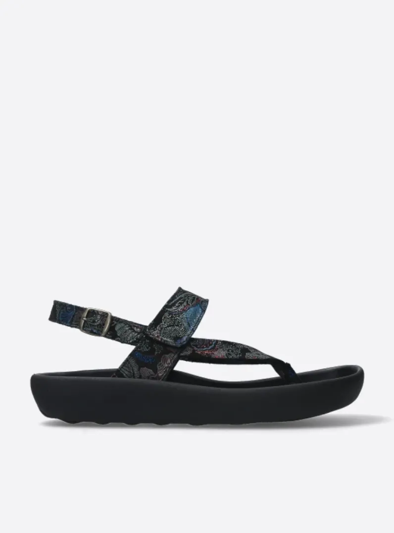 DAMES Wolky Sandalen<Cebu - zwart/blauw suede