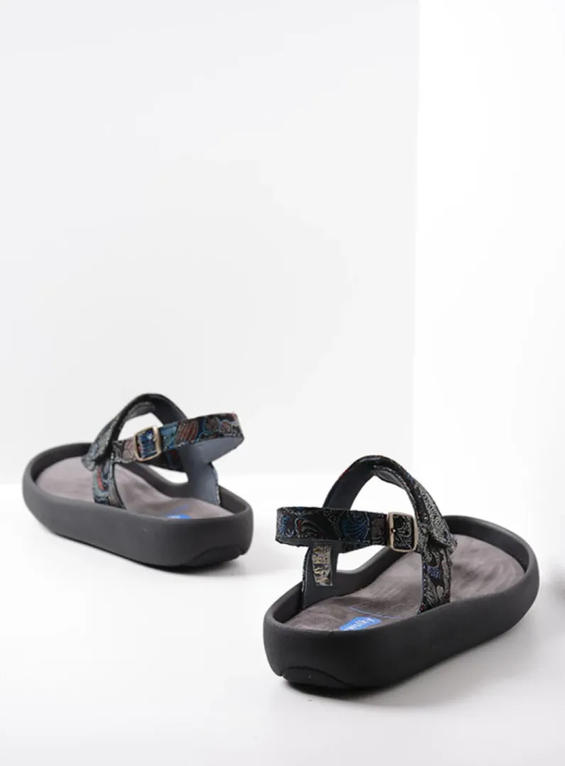 DAMES Wolky Sandalen<Cebu - zwart/blauw suede