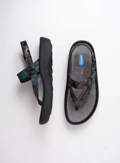DAMES Wolky Sandalen<Cebu - zwart/blauw suede