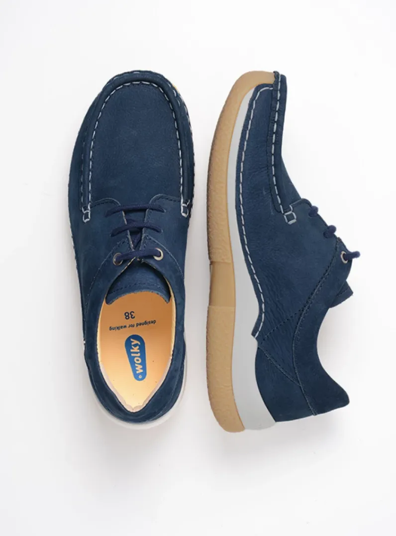 DAMES Wolky Lage Veterschoenen|Sneakers<Celebration - denim nubuck