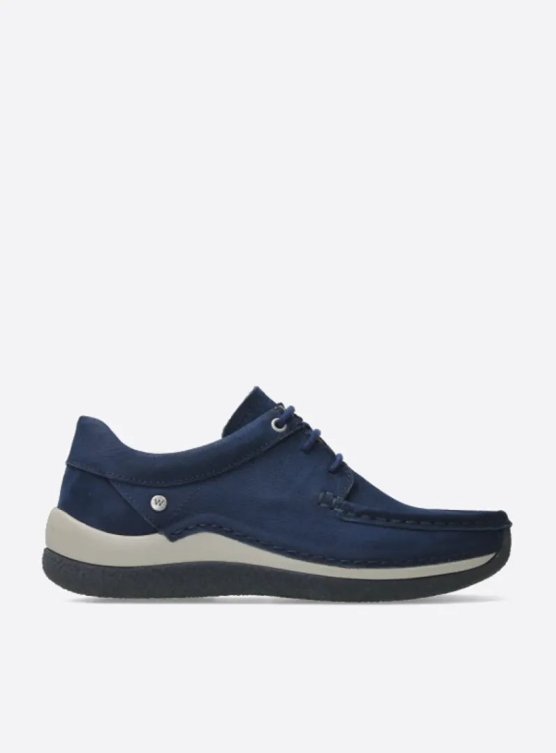 DAMES Wolky Lage Veterschoenen|Sneakers<Celebration - denimblauw nubuck