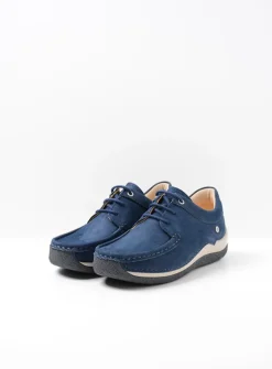 DAMES Wolky Lage Veterschoenen|Sneakers<Celebration - denimblauw nubuck