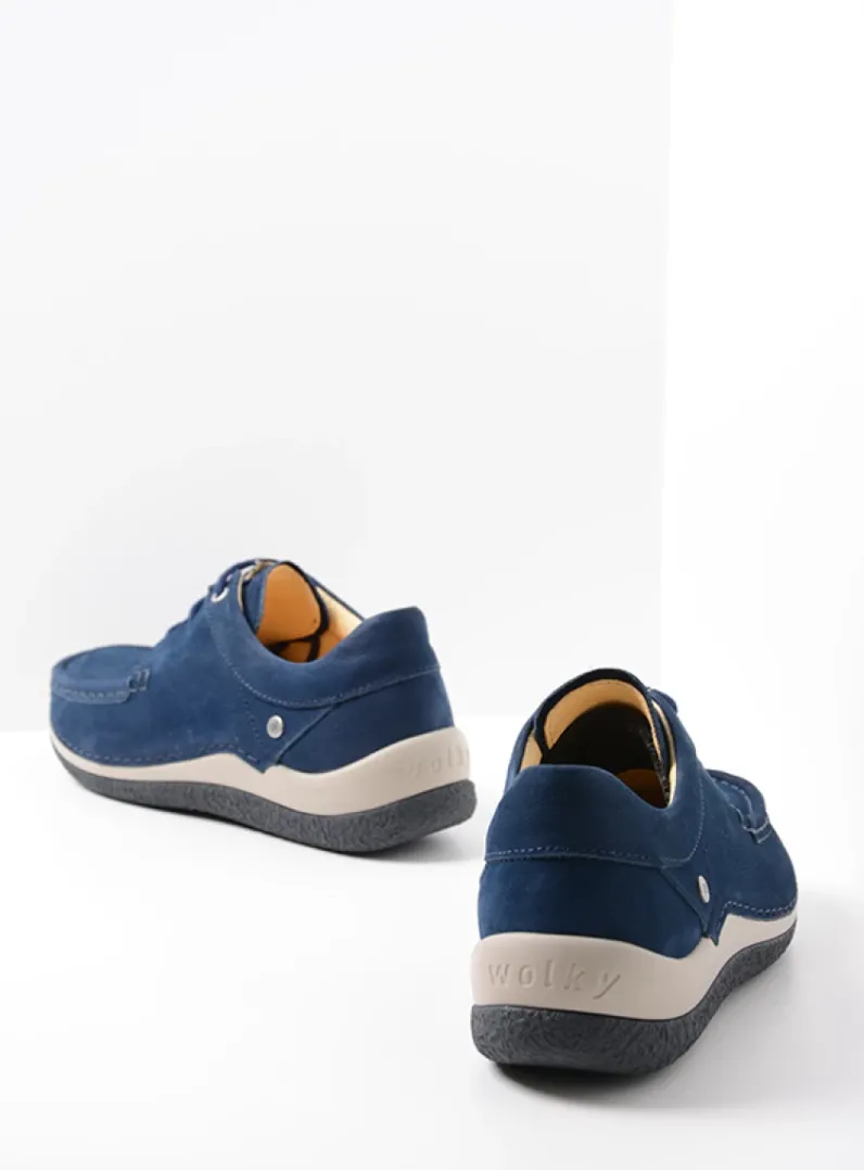 DAMES Wolky Lage Veterschoenen|Sneakers<Celebration - denimblauw nubuck