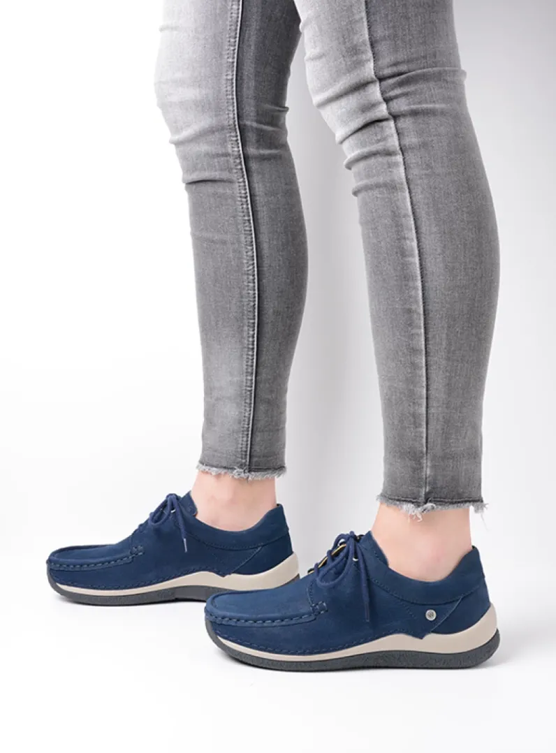 DAMES Wolky Lage Veterschoenen|Sneakers<Celebration - denimblauw nubuck