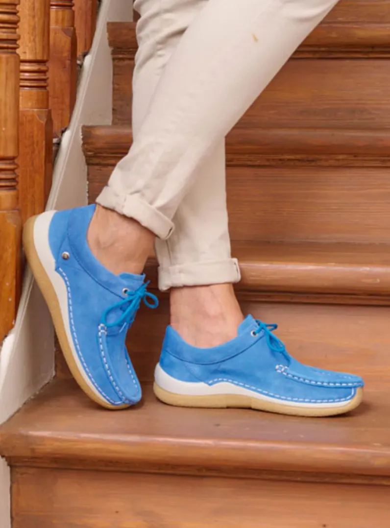 DAMES Wolky Lage Veterschoenen|Sneakers<Celebration - hemelsblauw nubuck