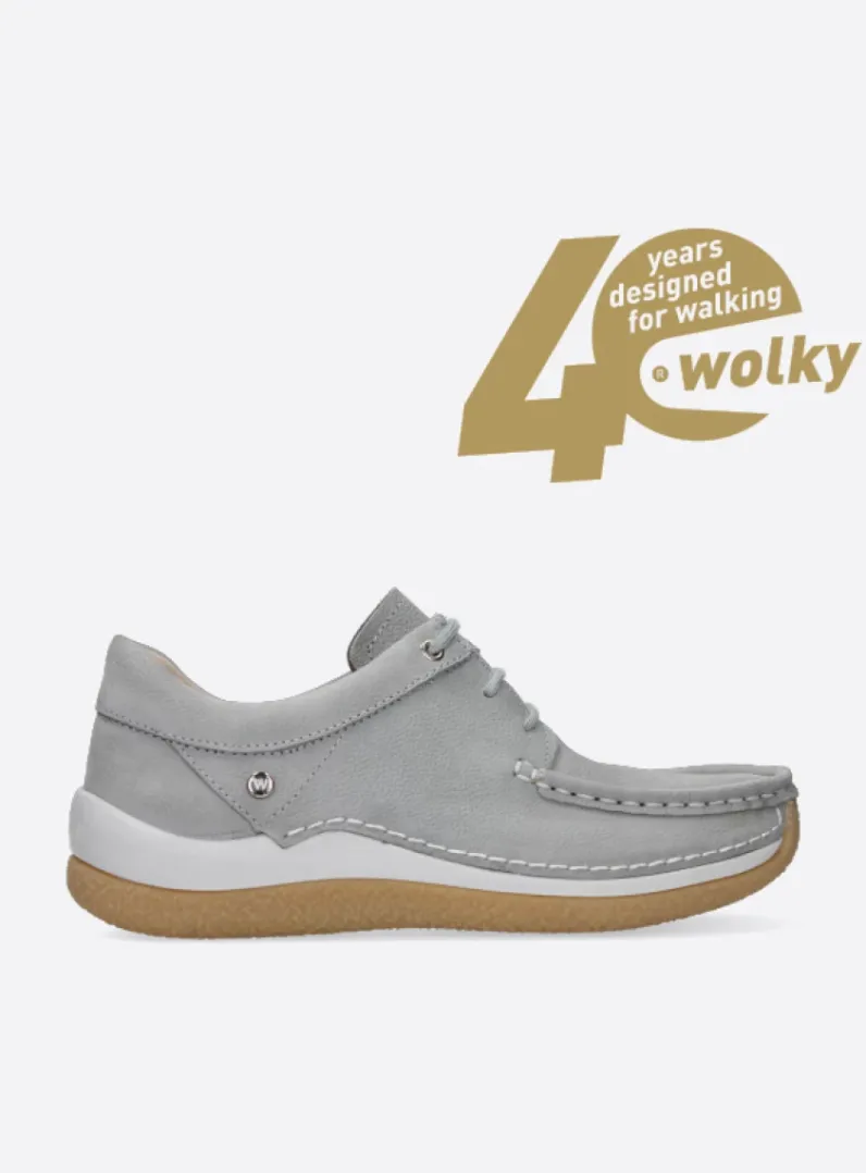 DAMES Wolky Lage Veterschoenen|Sneakers<Celebration - lichtgrijs nubuck