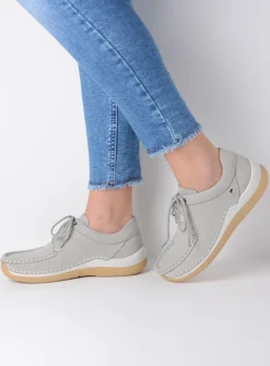 DAMES Wolky Lage Veterschoenen|Sneakers<Celebration - lichtgrijs nubuck