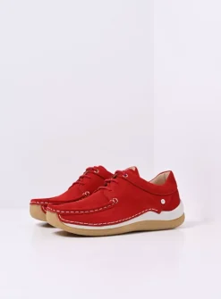 DAMES Wolky Lage Veterschoenen|Sneakers<Celebration - rood nubuck