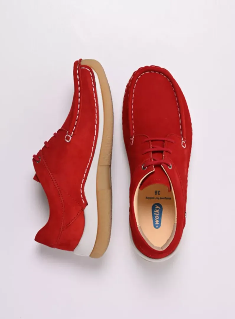DAMES Wolky Lage Veterschoenen|Sneakers<Celebration - rood nubuck