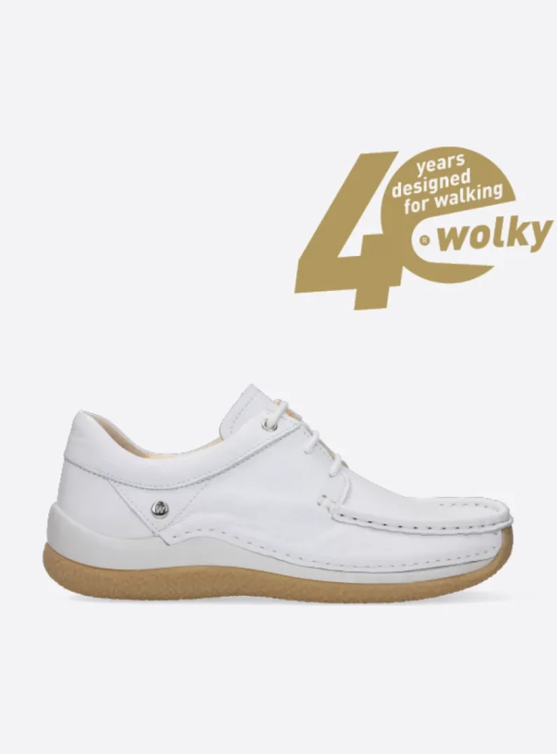 DAMES Wolky Lage Veterschoenen|Sneakers<Celebration - wit leer