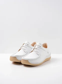 DAMES Wolky Lage Veterschoenen|Sneakers<Celebration - wit leer