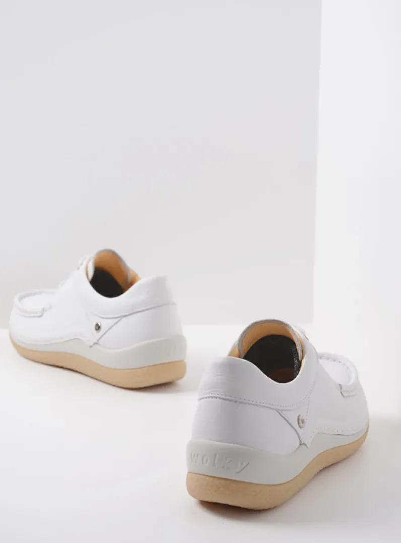 DAMES Wolky Lage Veterschoenen|Sneakers<Celebration - wit leer