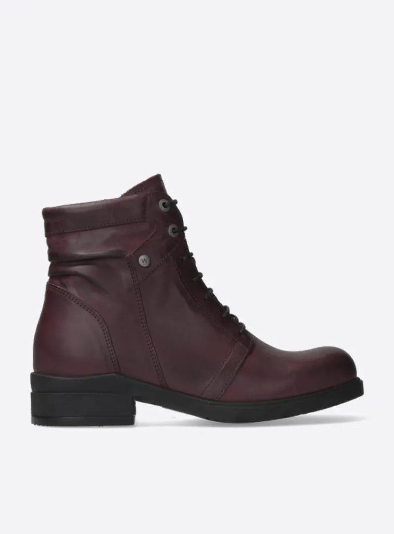 DAMES Wolky Veterlaarzen|Biker Boots<Center XW - bordeauxrood leer