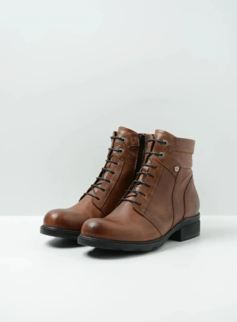 DAMES Wolky Veterlaarzen|Biker Boots<Center XW - cognac leder