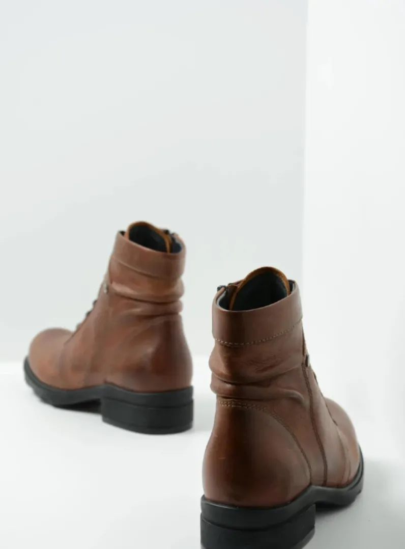 DAMES Wolky Veterlaarzen|Biker Boots<Center XW - cognac leder