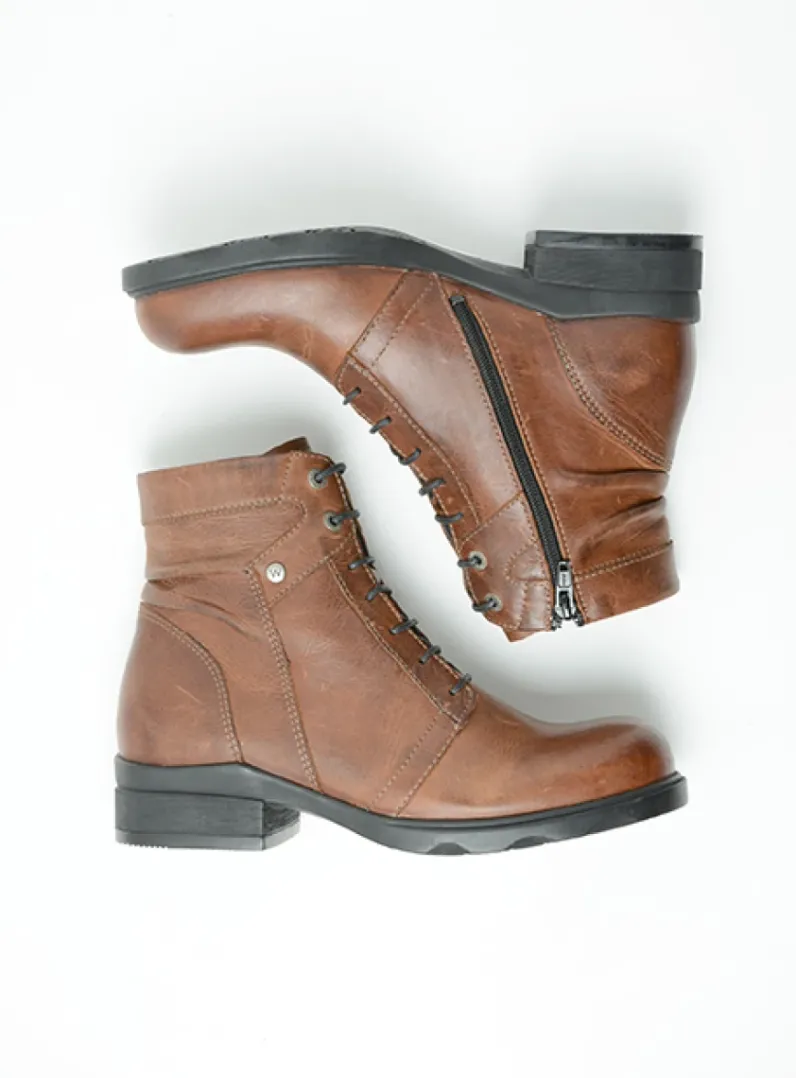 DAMES Wolky Veterlaarzen|Biker Boots<Center XW - cognac leder