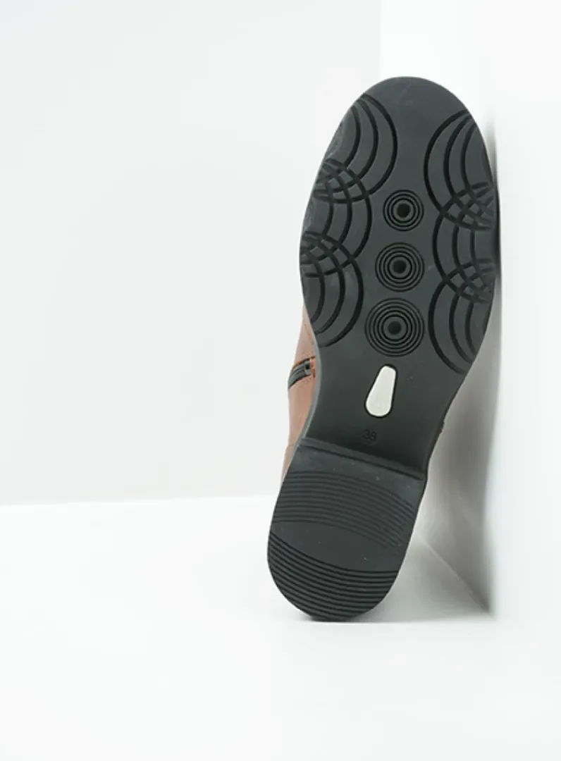 DAMES Wolky Veterlaarzen|Biker Boots<Center XW - cognac leder