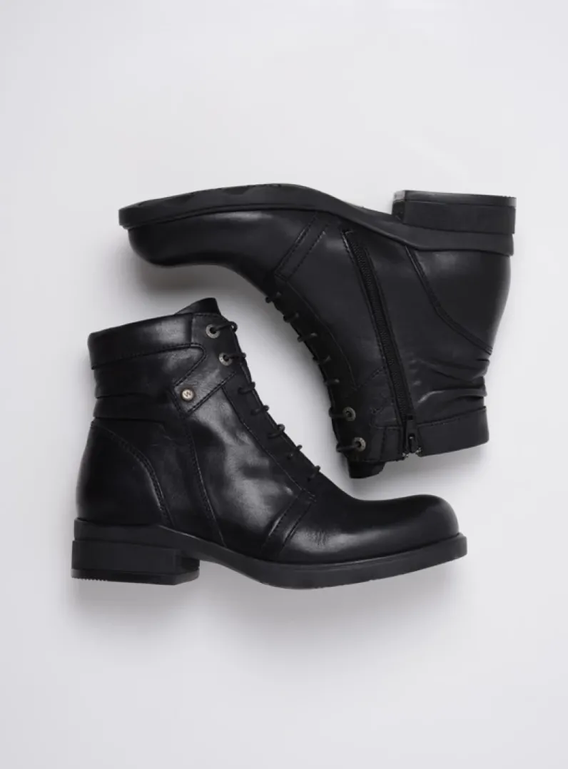 DAMES Wolky Veterlaarzen|Biker Boots<Center XW - zwart leer