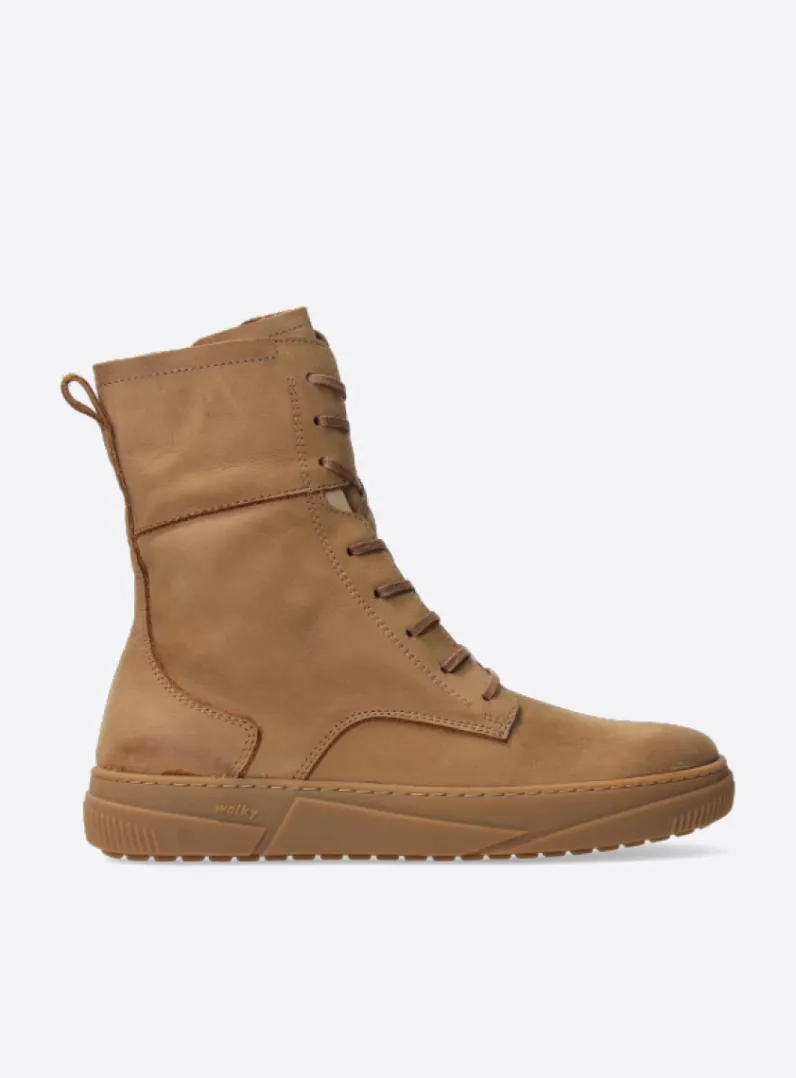 DAMES Wolky Hoge Veterschoenen|Veterlaarzen<Check - cognac nubuck