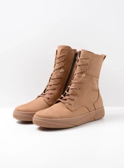 DAMES Wolky Hoge Veterschoenen|Veterlaarzen<Check - cognac nubuck