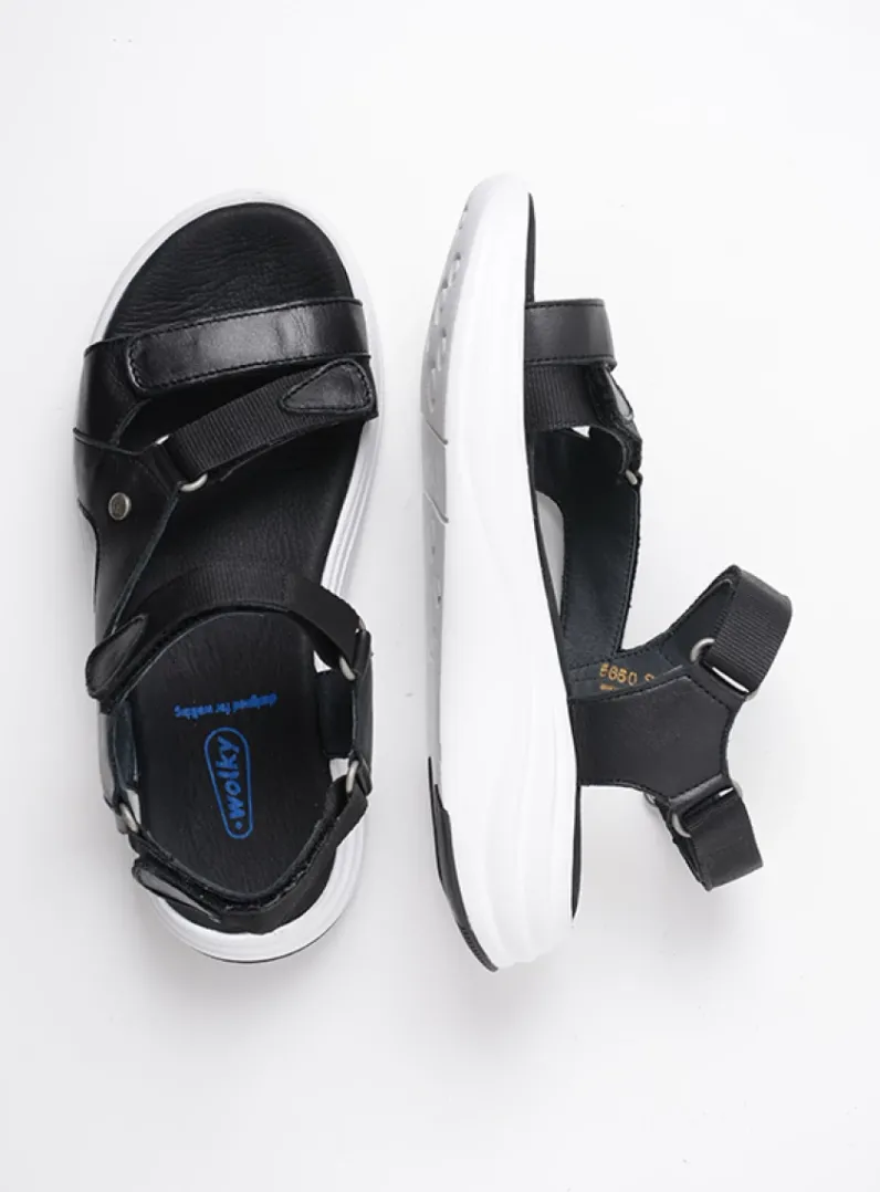 DAMES Wolky Sandalen<Cirro - zwart-wit leer