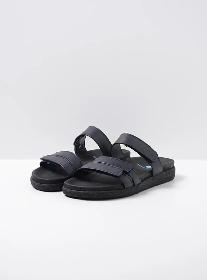 DAMES Wolky Slippers<Cirrus - donkerblauw leer