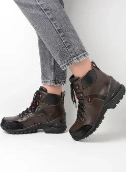 DAMES Wolky Hoge Veterschoenen|Wandelschoenen<City Tracker WP - bruin leer
