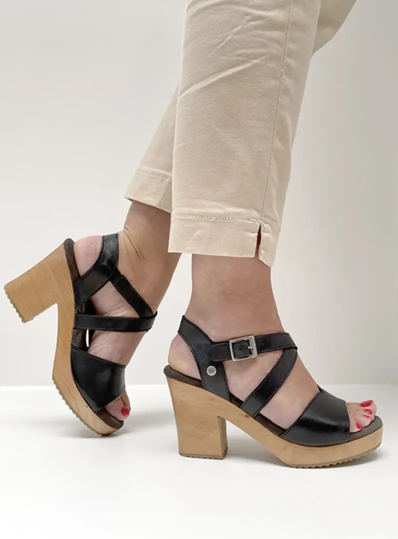 DAMES Wolky Sandalen<Cloudy - zwart leer