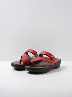 DAMES Wolky Slippers<Collins - rood leer