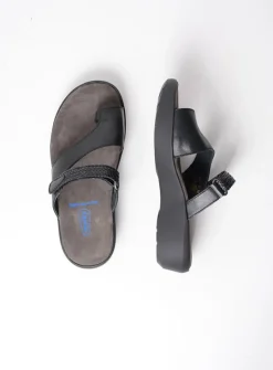 DAMES Wolky Slippers<Collins - zwart leer