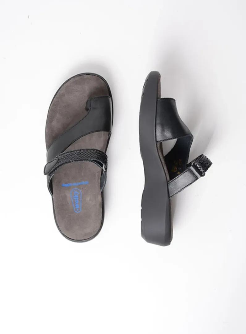 DAMES Wolky Slippers<Collins - zwart leer