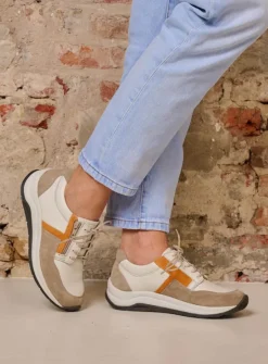 DAMES Wolky Lage Veterschoenen|Wandelschoenen<Comrie - beige/safari combi leer