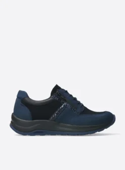 DAMES Wolky Lage Veterschoenen|Wandelschoenen<Comrie - blauw combi leer