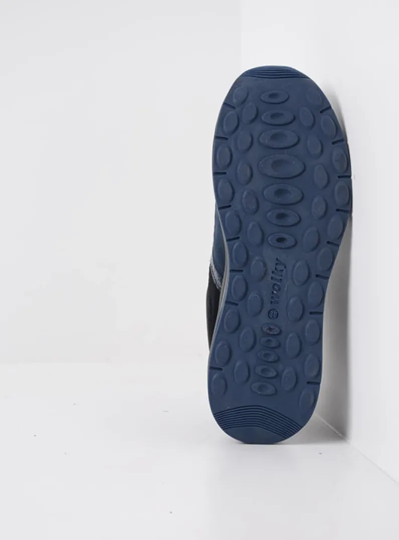 DAMES Wolky Lage Veterschoenen|Wandelschoenen<Comrie - blauw combi leer