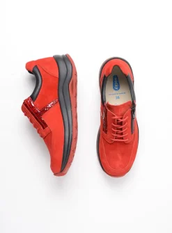 DAMES Wolky Lage Veterschoenen|Wandelschoenen<Comrie - rood combi leer