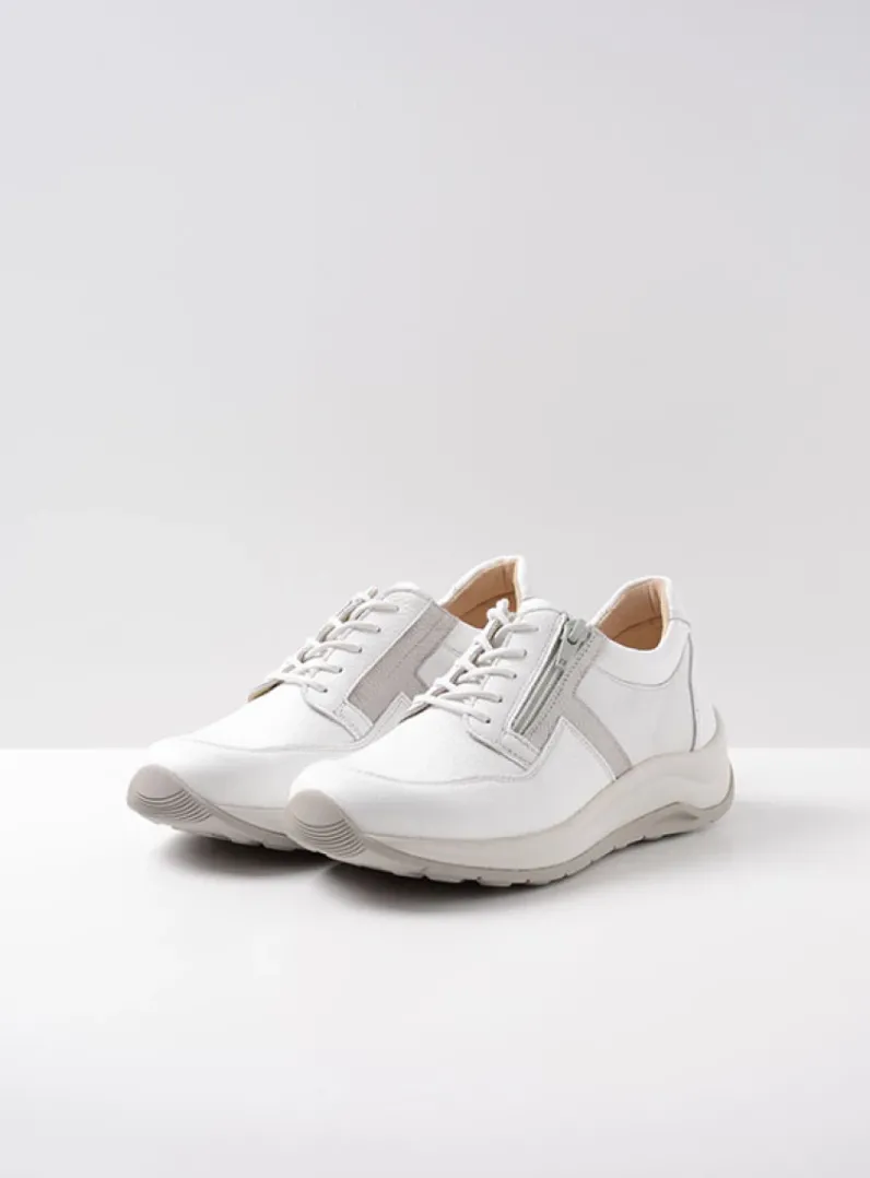 DAMES Wolky Lage Veterschoenen|Wandelschoenen<Comrie - wit/zilver combi leer