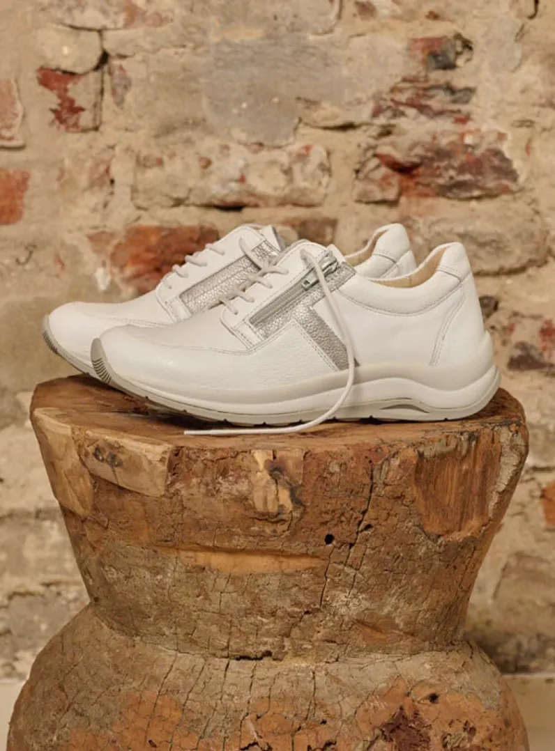 DAMES Wolky Lage Veterschoenen|Wandelschoenen<Comrie - wit/zilver combi leer