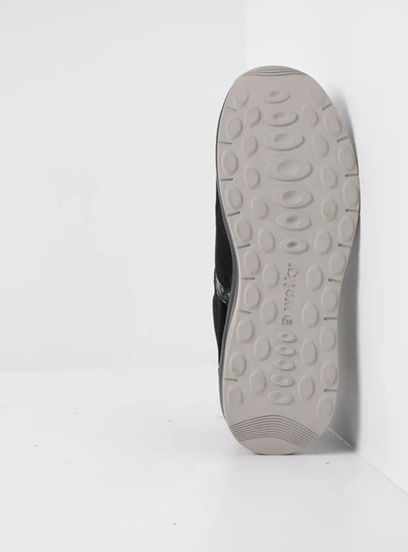 DAMES Wolky Lage Veterschoenen|Wandelschoenen<Comrie - zwart combi leer