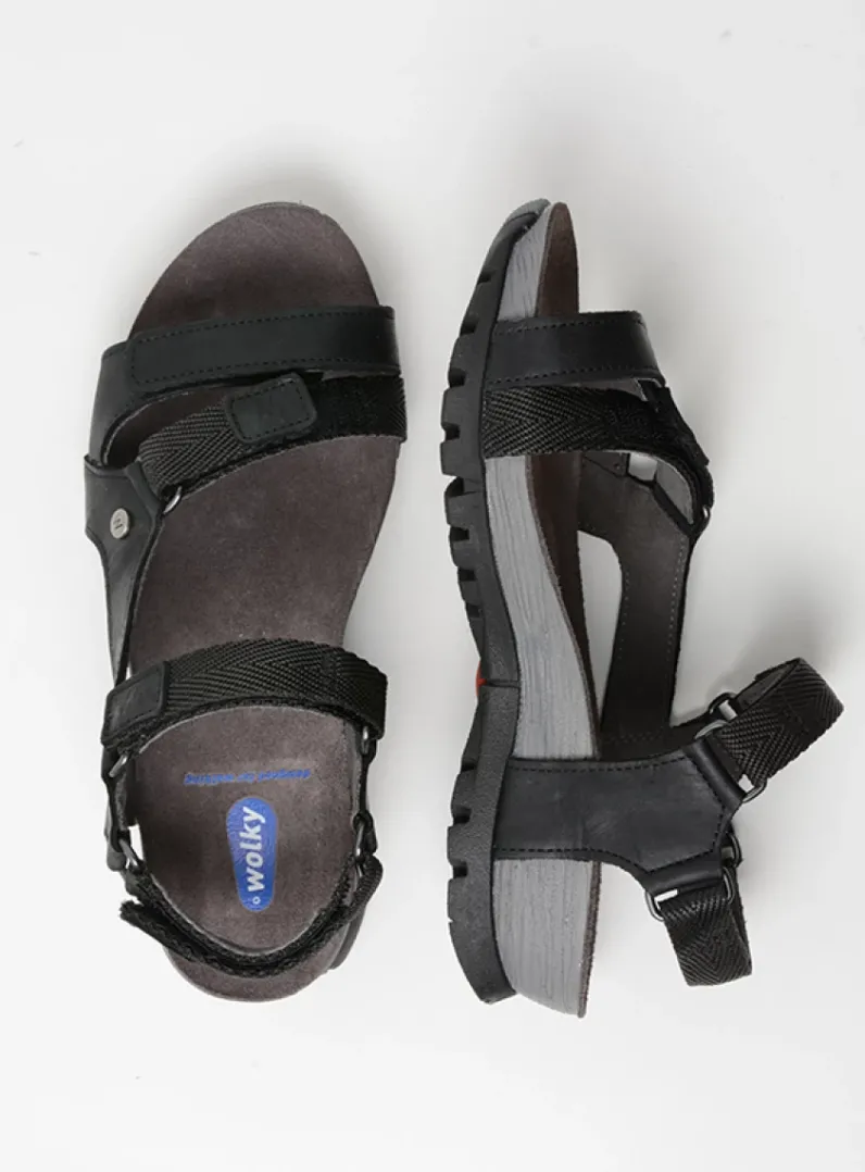 DAMES Wolky Sandalen<Cradle - zwart leer
