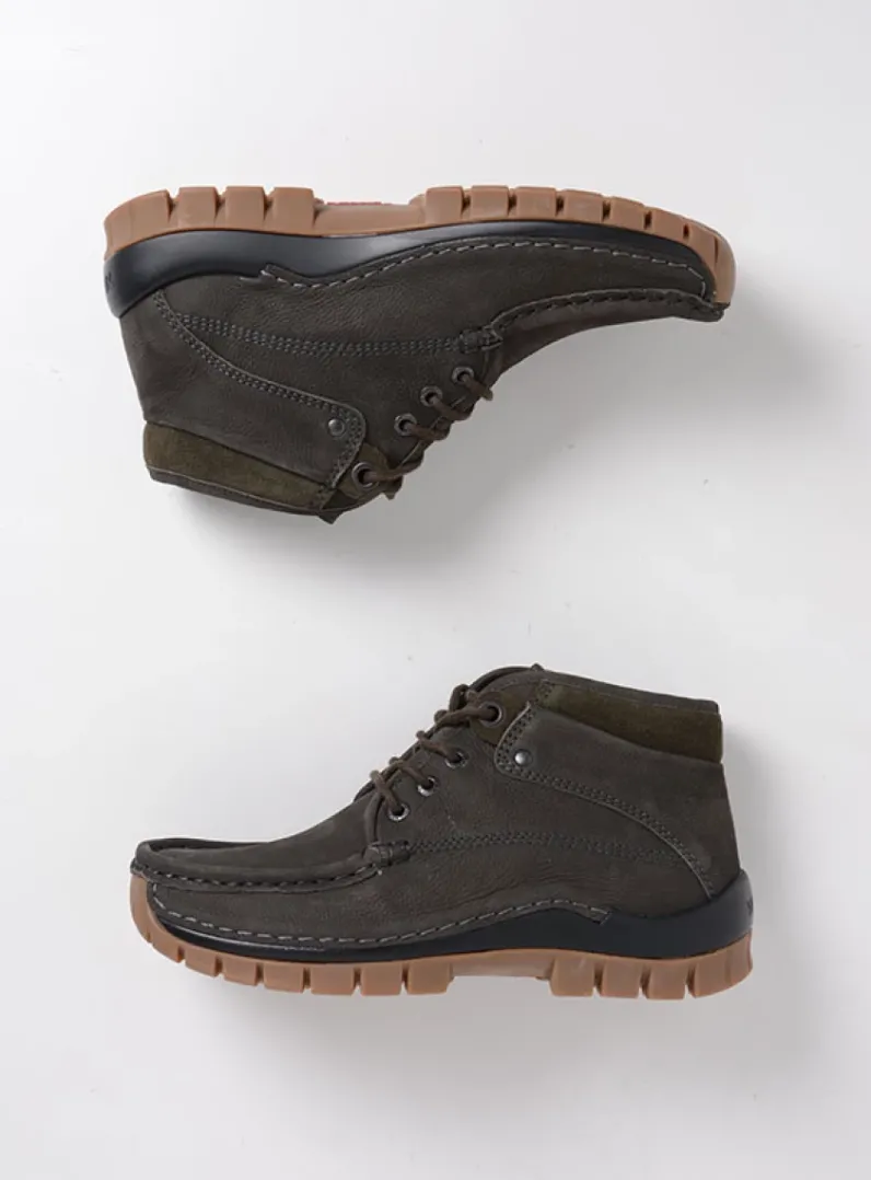 DAMES Wolky Hoge Veterschoenen|Herfst/Winter<Cross - asfalt nubuck