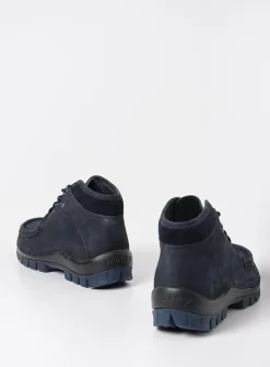 DAMES Wolky Hoge Veterschoenen|Herfst/Winter<Cross - blauw nubuck