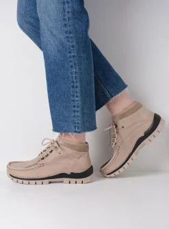 DAMES Wolky Hoge Veterschoenen|Herfst/Winter<Cross - safari nubuck