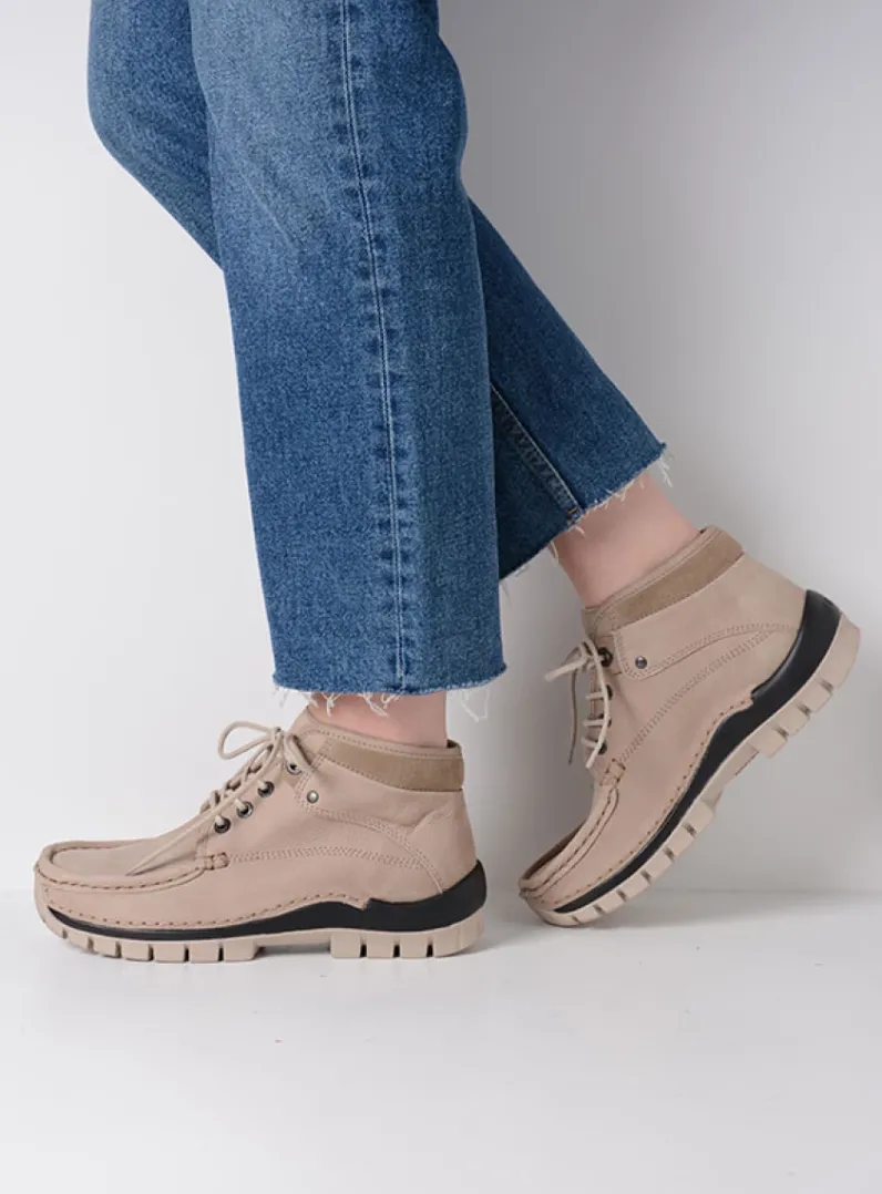 DAMES Wolky Hoge Veterschoenen|Herfst/Winter<Cross - safari nubuck