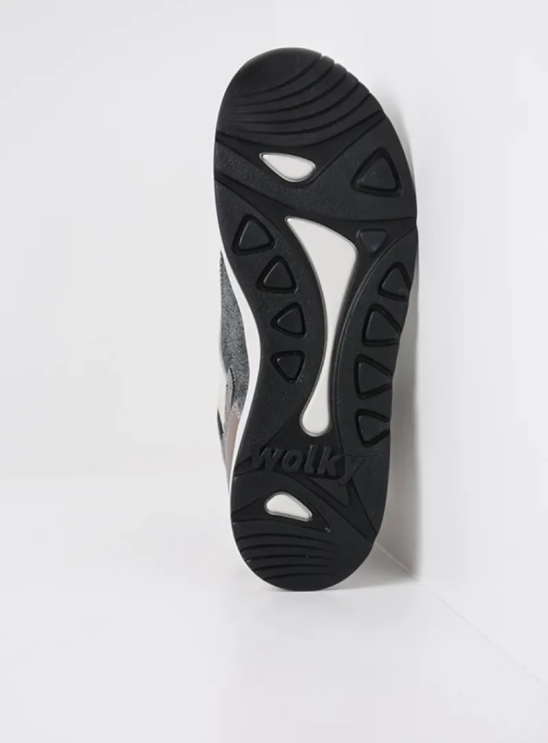 DAMES Wolky Hoge Veterschoenen|Wandelschoenen<Crown S2F - zwart/gebroken wit stretchleer