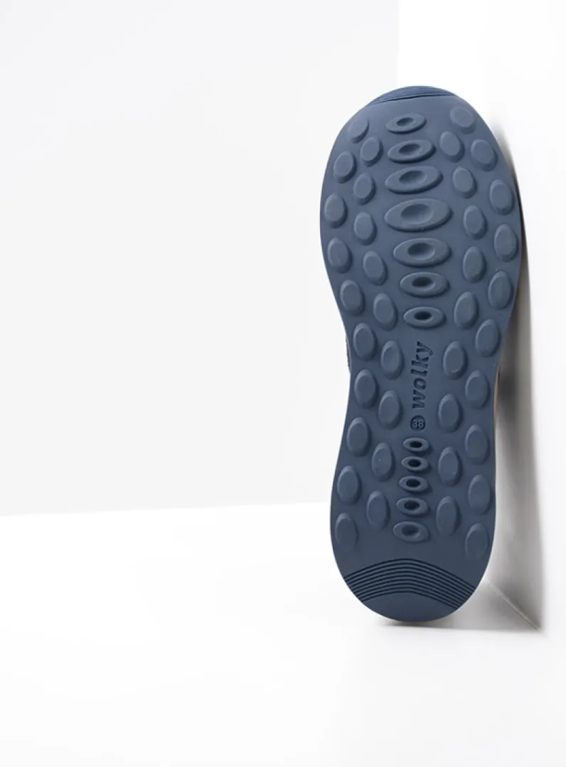 DAMES Wolky Lage Veterschoenen|Wandelschoenen<Cupar - blauw combi leer