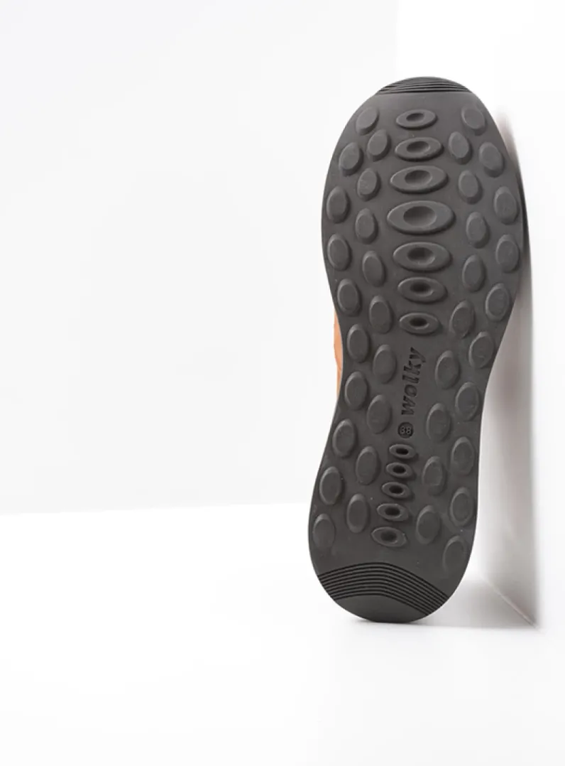 DAMES Wolky Lage Veterschoenen|Sneakers<Cupar - cognac combi leer