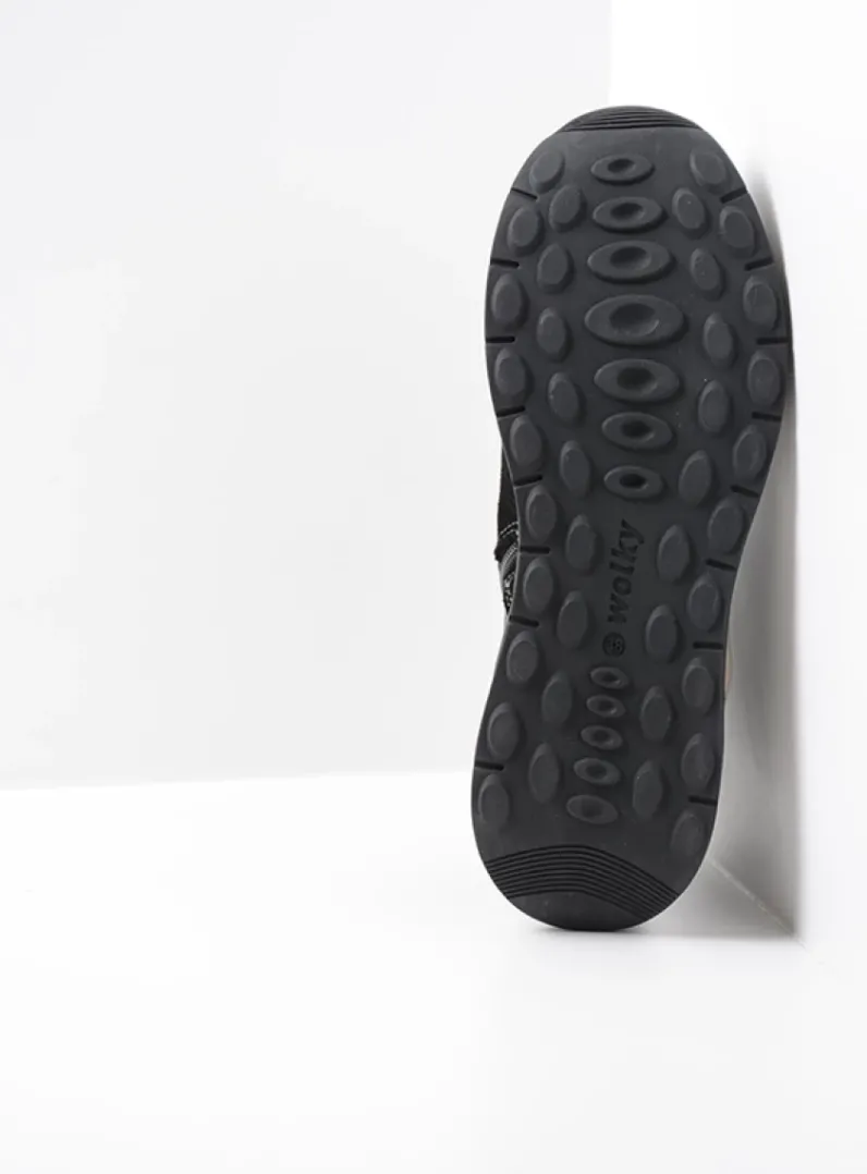 DAMES Wolky Lage Veterschoenen|Wandelschoenen<Cupar - zwart combi leer